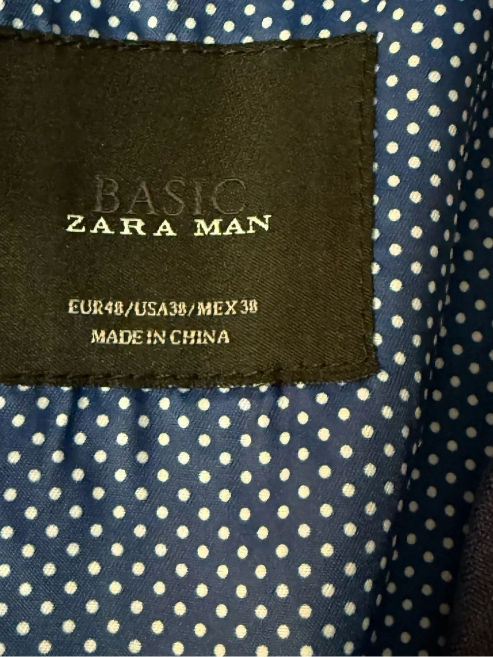 Zara Men's Basic Dark Blue 100% Linen Summer Sport Coat Blazer Size 38R